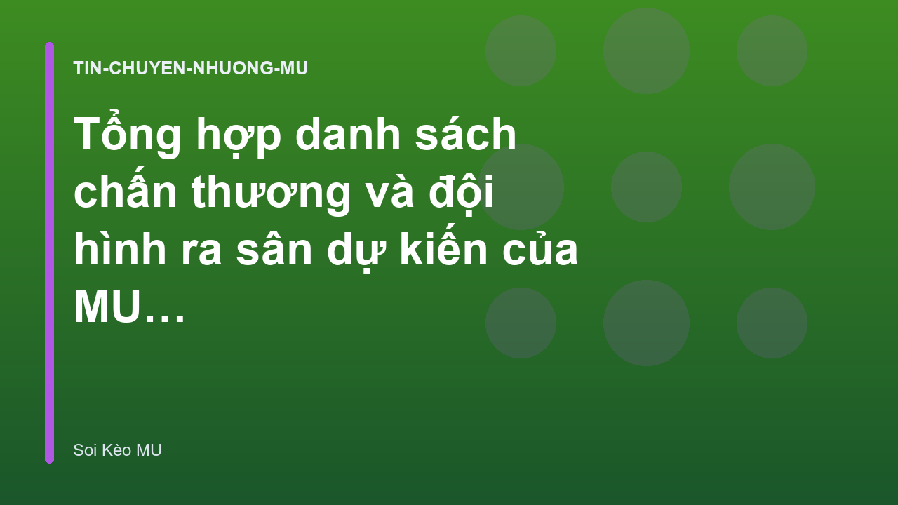 Tổng hợp danh sách chấn thương và đội hình ra sân dự kiến của MU tuần này | Soi Kèo MU